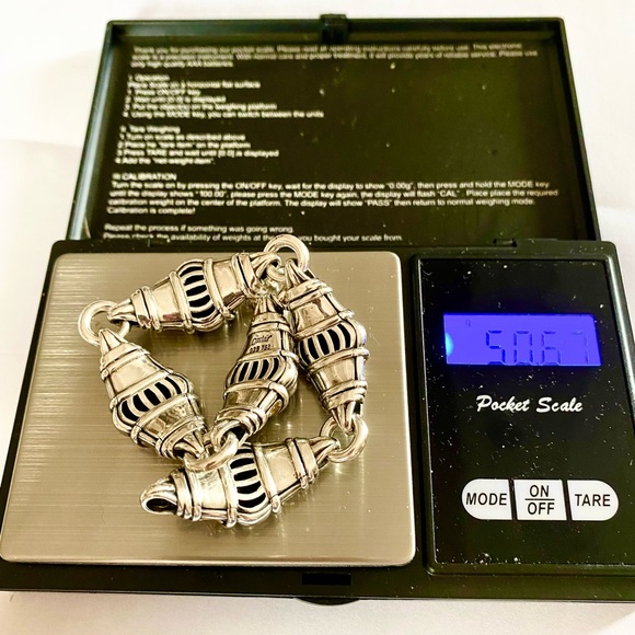 RARE Lagos sterling silver/18 kt gold fluted lattice link bracelet - Picture 8 of 10